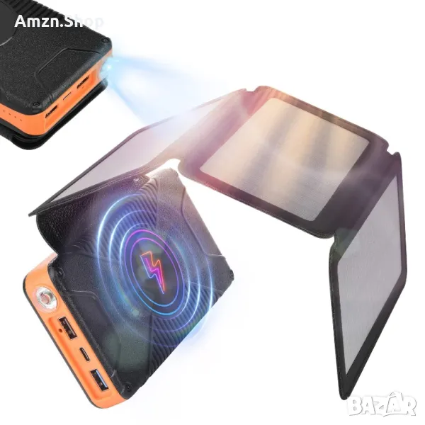 Соларен панел Соларна батерия преносимо слънчево зарядно устройство 26800 mAh бързо зареждане PD 18w, снимка 1