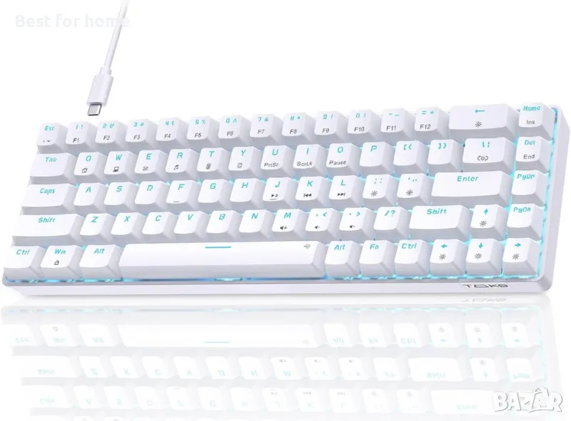 Геймърска клавиатура с LED подсветка и 68 клавиша TMKB60 , снимка 1