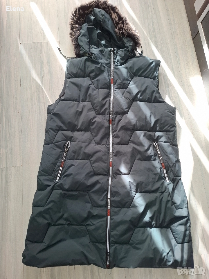 Дамски зимен елек в зелен цвят. , снимка 1