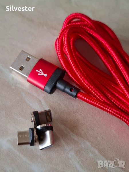 USB магнитни кабели за зареждане на телефон, 1 и 3м., снимка 1