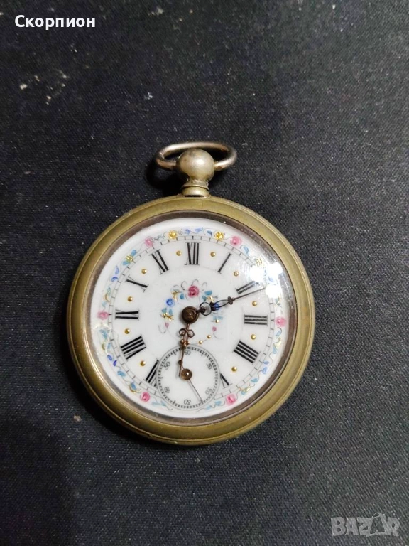 Швейцарски джобен часовник 1900г. с посребрени капаци - с ключе - ПЕРФЕКТЕН - ПРОМОЦИЯ, снимка 1