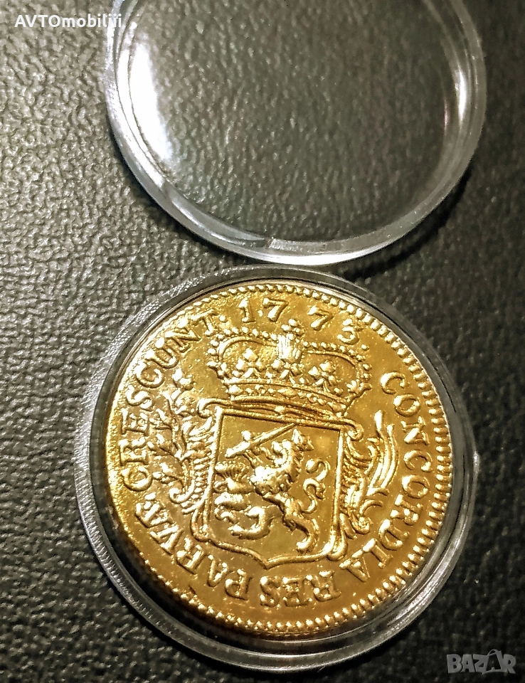 Позлатена монета 1/8 Дукат 1773 г в капсула, снимка 1