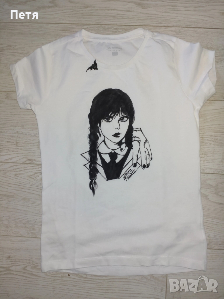 Тениска Уензди / Wednesday - 8-9 години, снимка 1