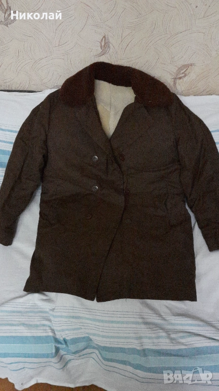 Старо мъжко зимно палто / кожух от кожа / шуба, снимка 1