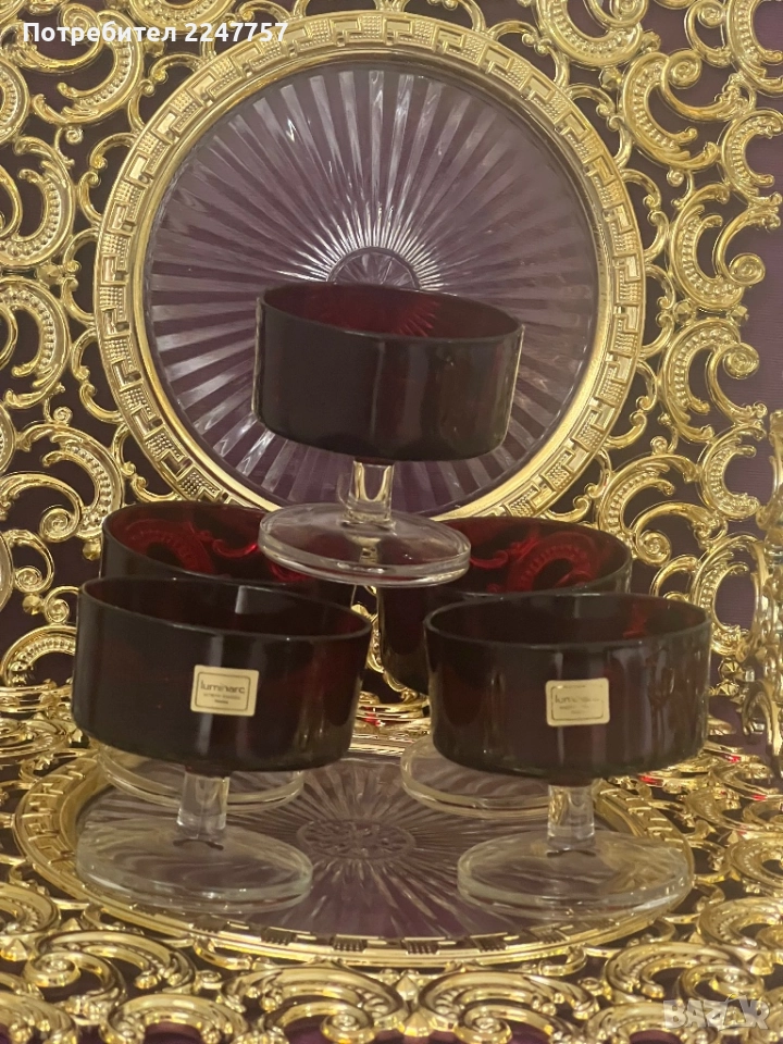 Червени чаши за десерт/ сладолед, снимка 1