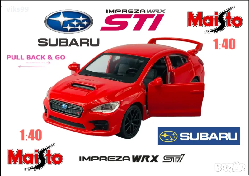 Subaru WRX STI 2017 Maisto - 1:40, снимка 1