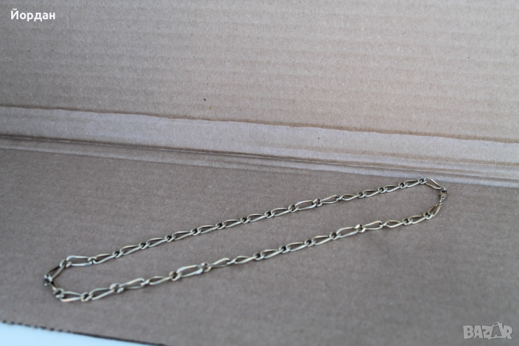 Сребърен позлатен ланец/синджир , снимка 1