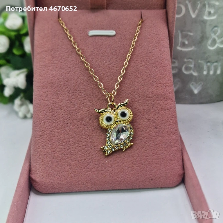 Колие Бухал златисто колие, снимка 1