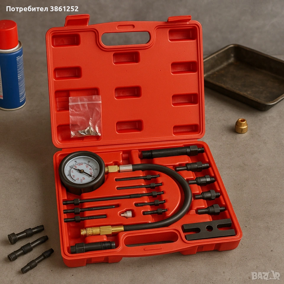 Комплект за тест на компресия на дизелови двигатели, снимка 1