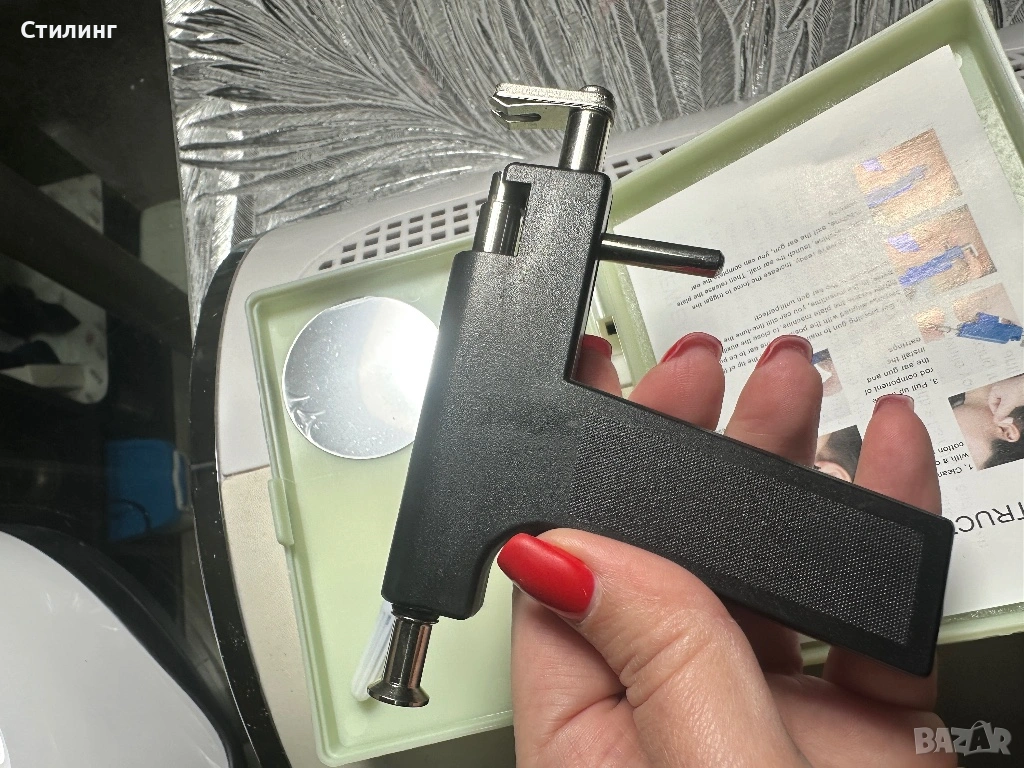 Пълен комплект пистолет за пробиване на уши , снимка 1