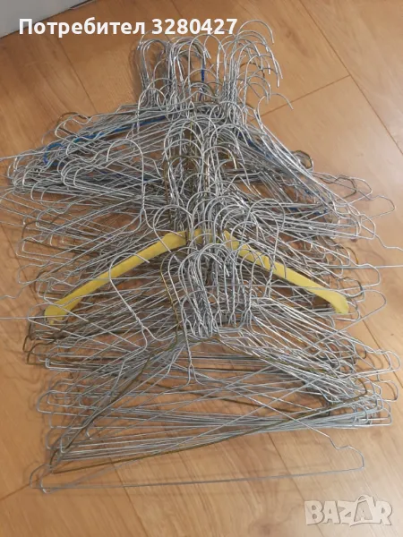 100бр метални закачалки от химическо, снимка 1
