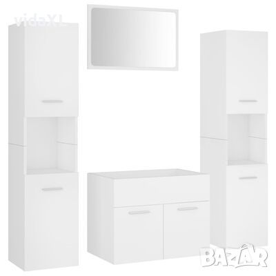vidaXL Комплект мебели за баня, бял, ПДЧ(SKU:3071045, снимка 1