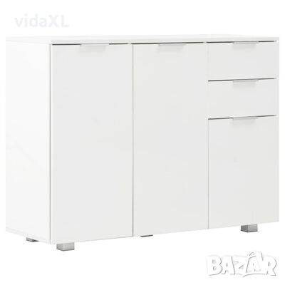 vidaXL Бюфет, бяло със силен гланц, 107x35x80,5 см（SKU:283718, снимка 1