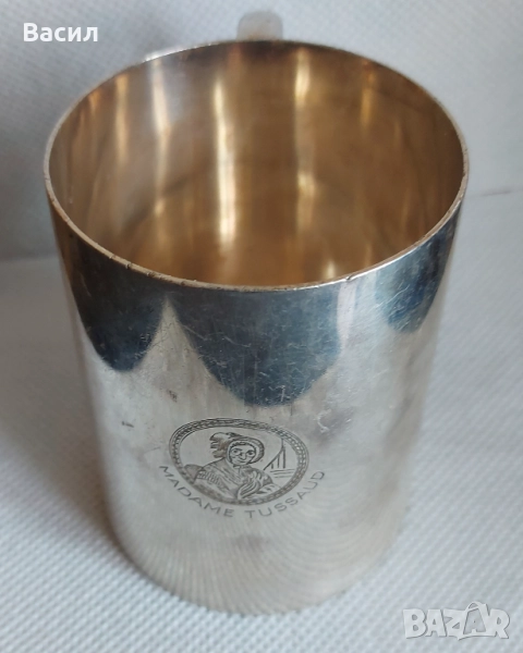 СТАРА АНГЛИЙСКА ПОСРЕБРЕНА МЕРИТЕЛНА ЧАША 1 ПИНТА, снимка 1