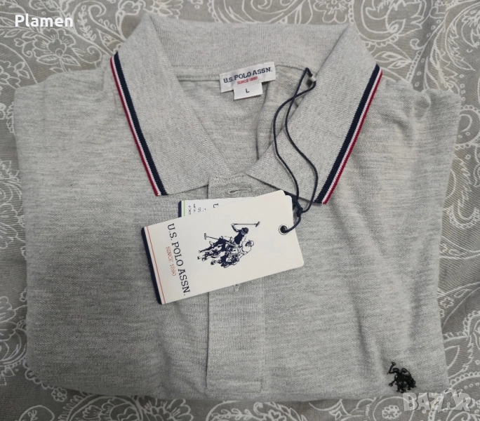 US POLO тениска с яка, снимка 1