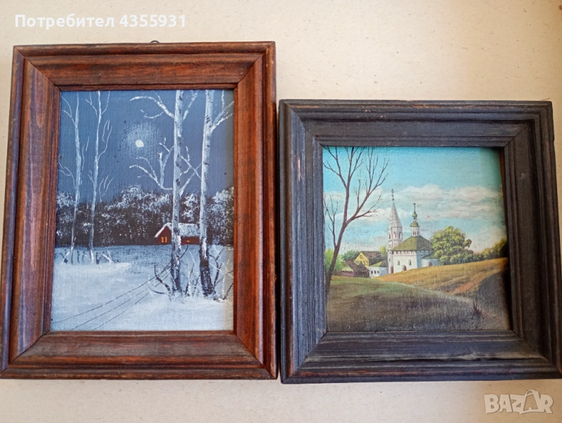 Две стари руски картини стара картина старинна картина , снимка 1