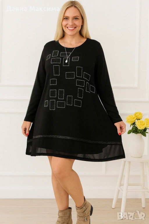 5ХЛ туника с камъчета💥намаление 15€, снимка 1