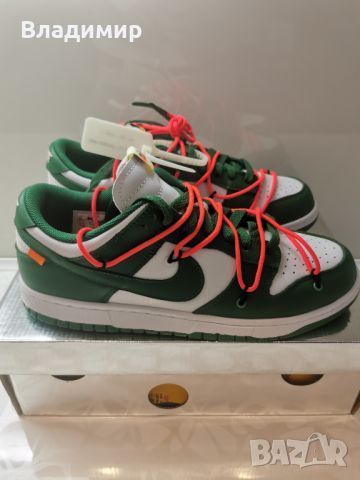 Nike Dunk Off-White Pine Green Мъжки Обувки 43 EUR+ Кутия., снимка 3 - Маратонки - 46454086