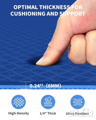 Голяма спортна постелка 183 x 122 см,  за йога , фитнес , пилатес, снимка 7 - Йога - 54215939