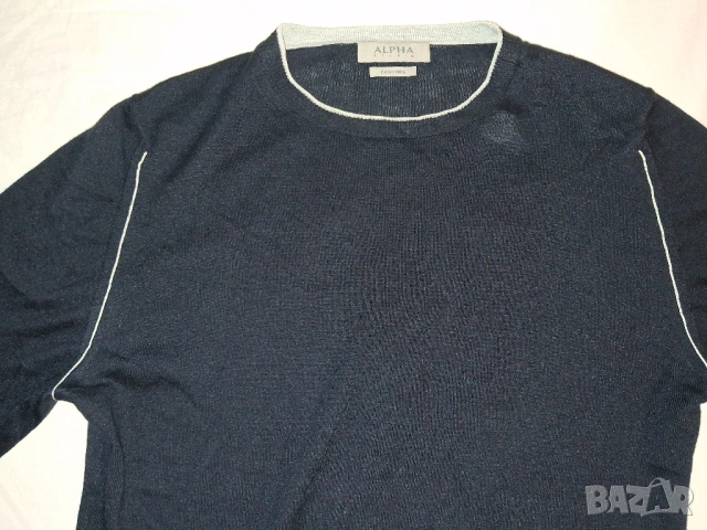Alpha Studio Silk And Cashmere Crewneck Sweater (М) мъжки пуловер от коприна и кашмир, снимка 2 - Пуловери - 53128316