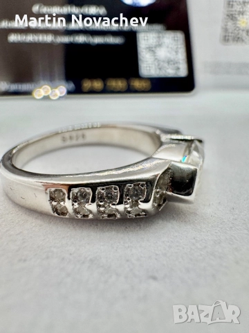 Сребърен пръстен с мойсанит (Диамант) 1 карат, снимка 10 - Пръстени - 52081076