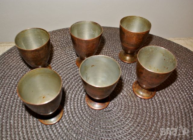 Медни чаши за ракия 50мл, снимка 2 - Антикварни и старинни предмети - 45178146