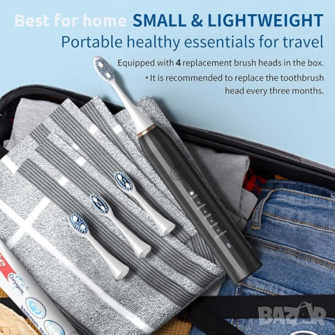 Електрическа звукова четка за зъби за възрастни - акумулаторна интелигентна автоматична четка, снимка 7 - Други - 53405625