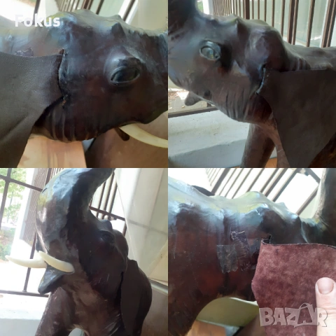 Голям кожен слон играчка слонче, снимка 7 - Антикварни и старинни предмети - 53270321