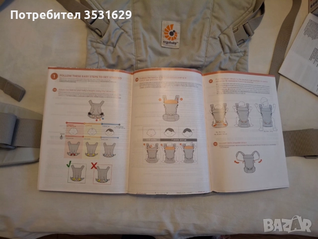 Ортопедична бебешка раница ergobaby, снимка 2 - Раници - 52970498