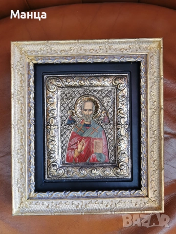 Сребърна икона на Свети Никола