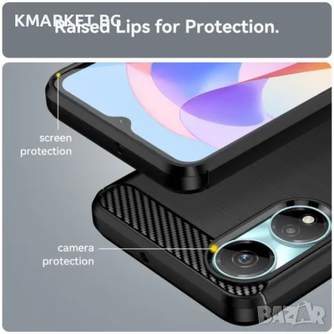 Honor X7b Удароустойчив Carbon Fiber Калъф и Протектор, снимка 7 - Калъфи, кейсове - 48515987