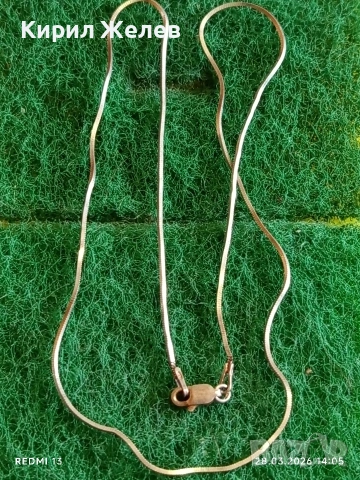 Сребърен синджир плетка тип змийска кожа майсторска изработка 51781, снимка 5 - Колиета, медальони, синджири - 54006187