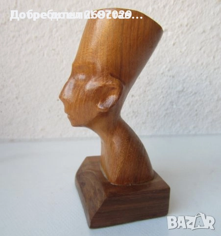 Нефертити 2 бр, фараон, колие, Египет, бюст, метал, дърво дърворезба, снимка 13 - Други - 37587018