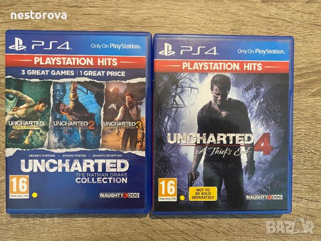 Uncharted The Nathan Drake collection 1,2 и 3 и Uncharted 4 за PS4, снимка 1 - Игри за PlayStation - 46310812