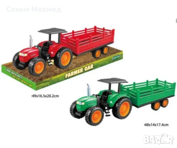 Голям детски трактор с ремарке, снимка 2 - Коли, камиони, мотори, писти - 48062455