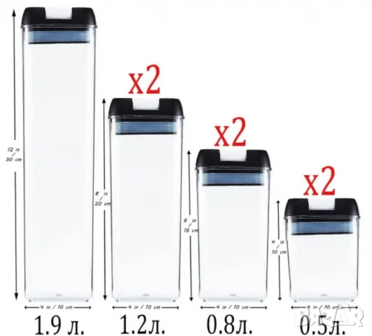 Комплект от 7 херметични контейнера – сигурно съхранение и перфектна организация, снимка 2 - Аксесоари за кухня - 48914160