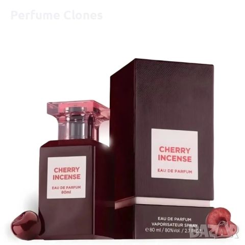 Унисекс Парфюм ◇Cherry Incense 80ml EDP By Fragrance World*  Вдъхновен от Tom Ford Cherry Smoke, снимка 2 - Унисекс парфюми - 46080026