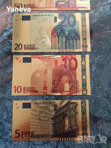 Евро банкноти, златисти , двустранни плакети в рамка с размер 45 / 30 см., снимка 15 - Нумизматика и бонистика - 52800775