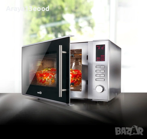 Микровълнова фурна Hanseatic 3-в-1, 30L, грил 1100W, конвекция 2500W, 10 програми, снимка 2 - Микровълнови - 53910255