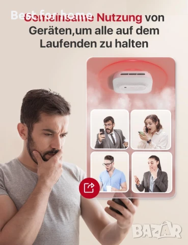 Безжичен мрежов димен детектор, снимка 7 - Друга електроника - 50647222