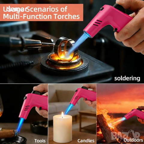 Горелка - Запалка с бутан с възможност за многократно пълнене (бутанът не е включен), снимка 6 - Други стоки за дома - 54107990