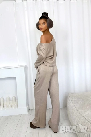 Дамски комплект плетен пуловер от две части, 3цвята , снимка 3 - Комплекти - 52971944