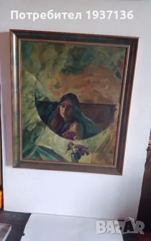 Стара картина масло върху платно опънато върху фазер подписана 1985 г, снимка 5 - Картини - 50223201