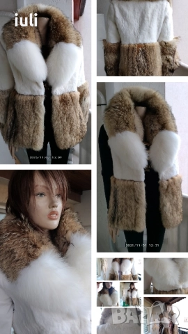 черен петък патенце естествен косъм. ръкавите се свалят и може да се носи като елек , снимка 8 - Палта, манта - 52358675