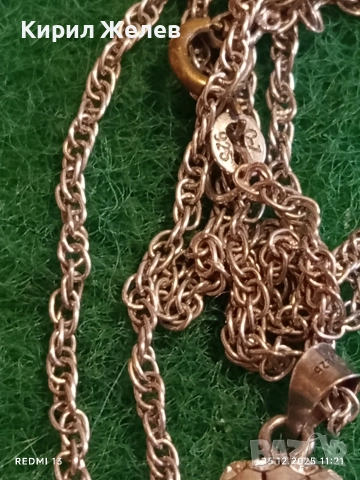 Сребърен нежен Арт кристален медальон с сребърна верижка 52474, снимка 5 - Колиета, медальони, синджири - 52896188