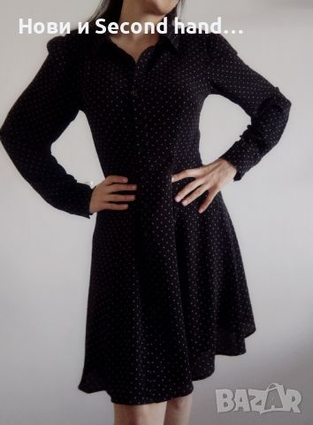 H&M Черна рокля на точки, снимка 2 - Рокли - 45796525