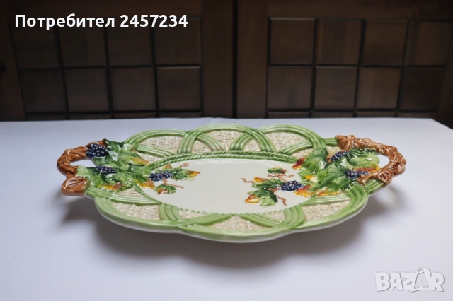 чинии италиански порцелан, ръчна изработка, снимка 2 - Чинии - 53722434