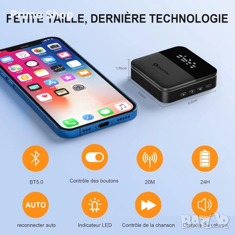 SONRU Bluetooth 5.0 Трансмитер и Приемник, aptX HD/LL, снимка 6 - Други - 53541848