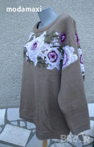 4XL Нов пуловер BPC с рози , снимка 3 - Блузи с дълъг ръкав и пуловери - 52241827