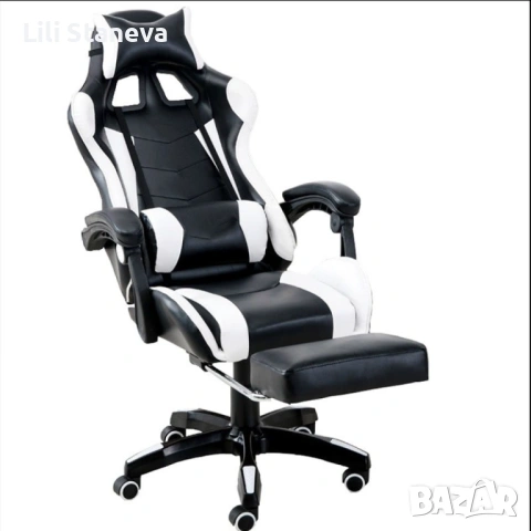 Въртящ се кожен стол за офис и компютърни игри. , снимка 6 - Столове - 53228656